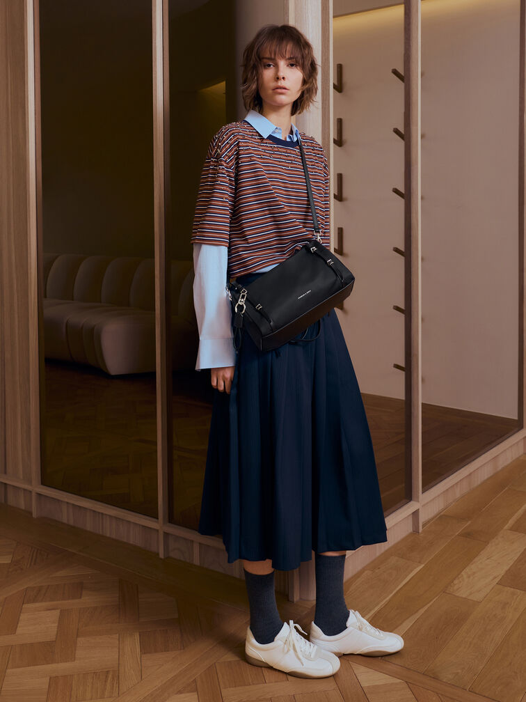 حقيبة كتف من النايلون من ليفي, أسود كلاسيكي, hi-res