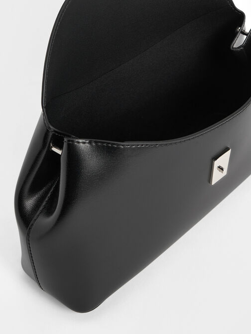 Wisteria Metallic-Accent Shoulder Bag, Noir, hi-res