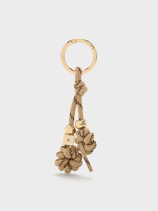 Knotted-Flower Charm, Beige, hi-res