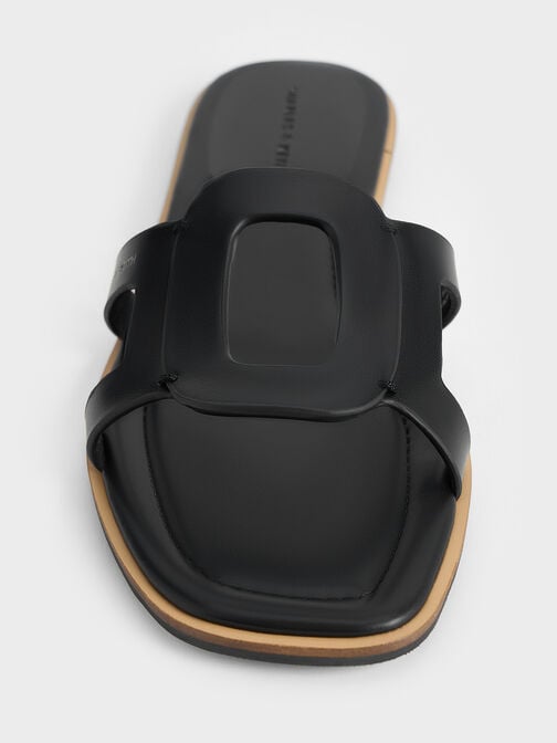 صندل إيزلي سهل الارتداء بتصميم مزين بفتحات, أسود, hi-res