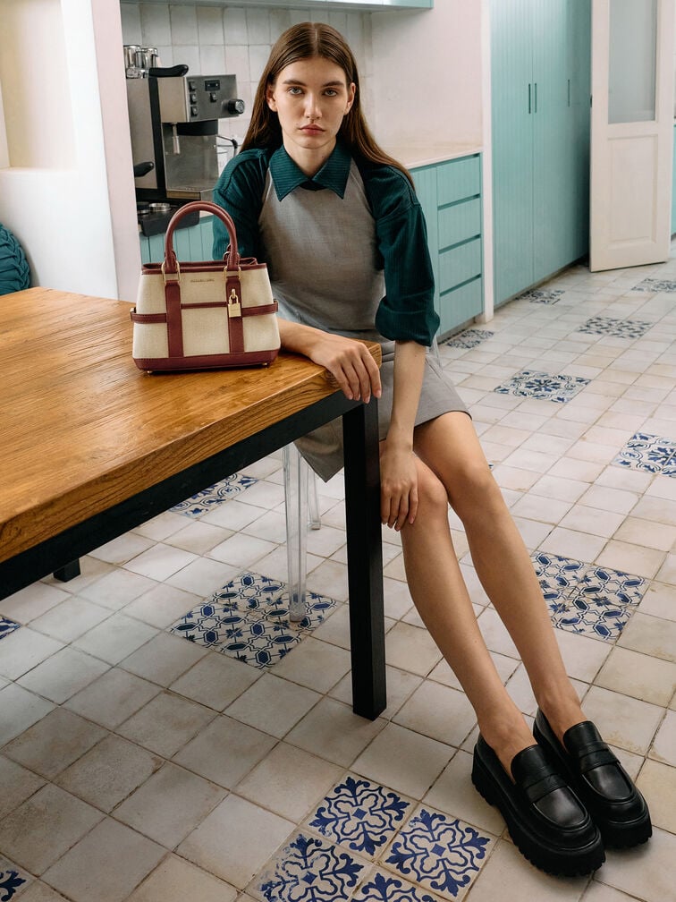 Mini Scottie Canvas Tote Bag, Brick, hi-res