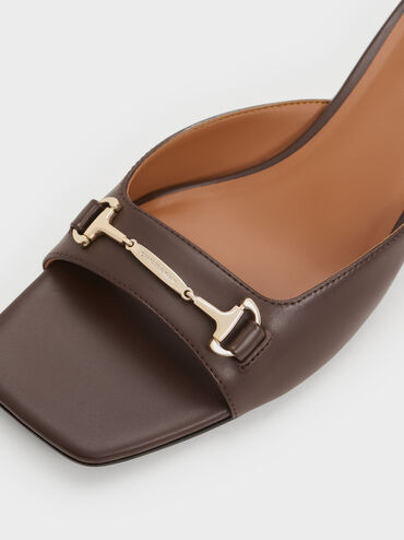 حذاء ميول إيرينا بكعب ويدج بتأثير ميتاليك, بني داكن, hi-res