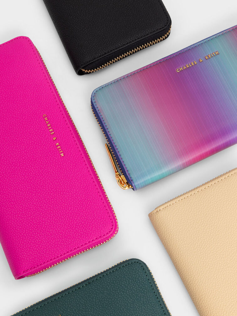 Dulcie Ombre Zip-Around Long Wallet, Peacock, hi-res