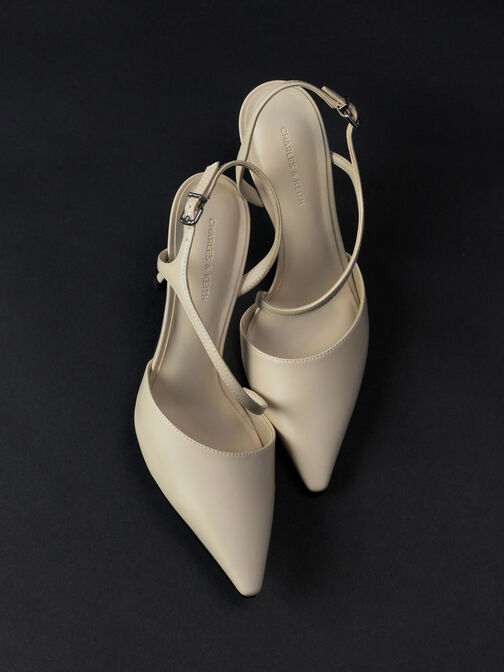 Cordelia Pointed Slingback Pumps, Chalk, hi-res
