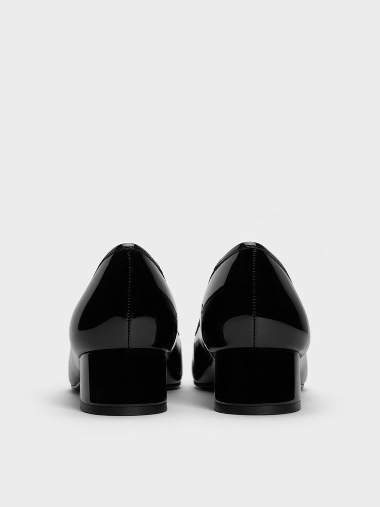 Barbara Patent Pearl-Bow Ballet Pumps, Black Patent, hi-res