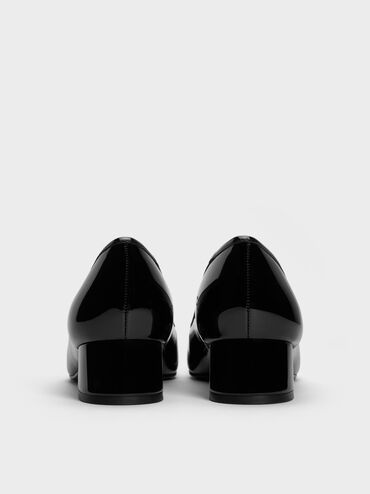 Barbara Patent Pearl-Bow Ballet Pumps, Black Patent, hi-res