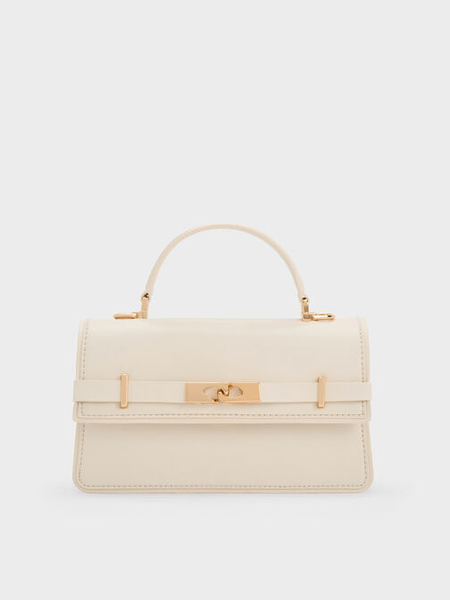 Arlet Belted Top Handle Bag, Cream, hi-res