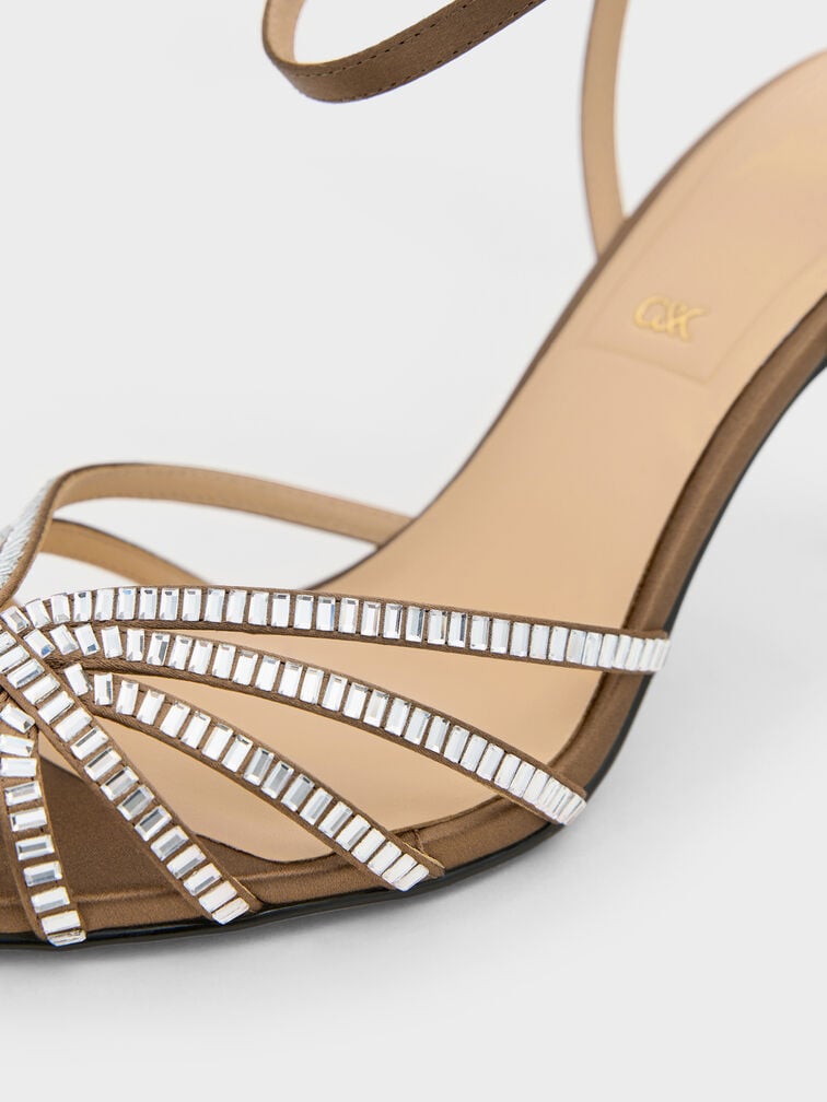 صندل جايلين جيم ذو الكعب العالي المفتوح من الأمام, بنى, hi-res