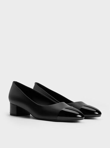 Kleo Patent Contrast Cap-Toe Pumps, Black, hi-res