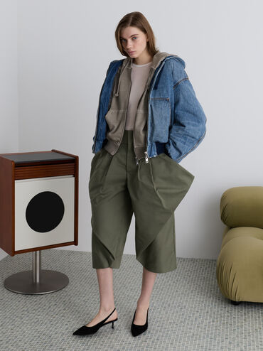 أحذية روثي سلينغ باك بكعب (بامبس) من الجلد السويدي الصناعي, أسود خشن, hi-res