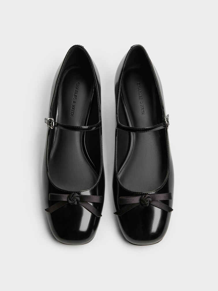 Kelis Rose-Bow Mary Jane Pumps, Black Boxed, hi-res