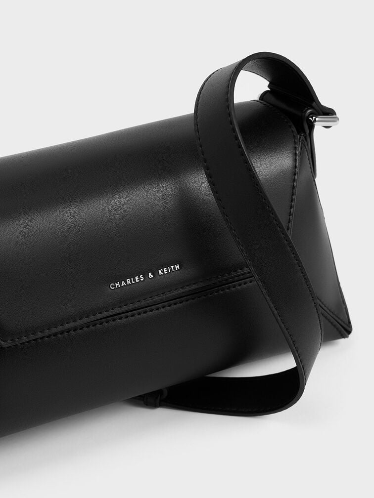 Nasrin Geometric Shoulder Bag, Noir, hi-res