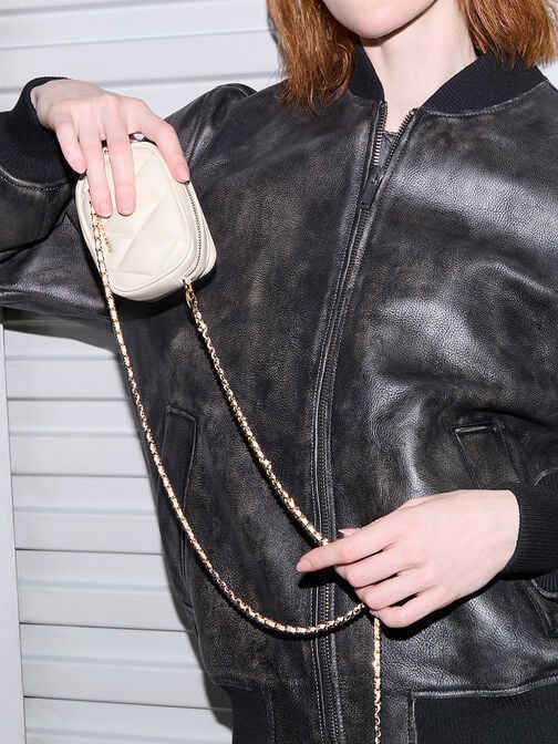 Arwen Quilted Mini Bag, Cream, hi-res