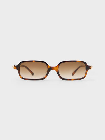 Sable Knot Rectangular Sunglasses, T. Shell, hi-res