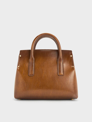 Rene Structured Top Handle Bag, Tan, hi-res