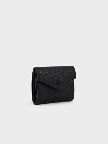 Marlowe Short Envelope Wallet, Black, hi-res