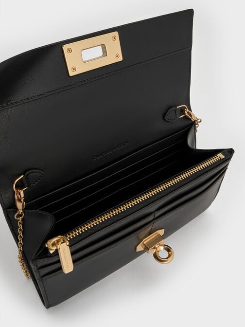 Lennie Chain-Handle Wallet, Black, hi-res