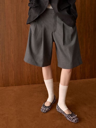 Barbara Tweed Pearl-Bow Ballet Flats, Multi, hi-res