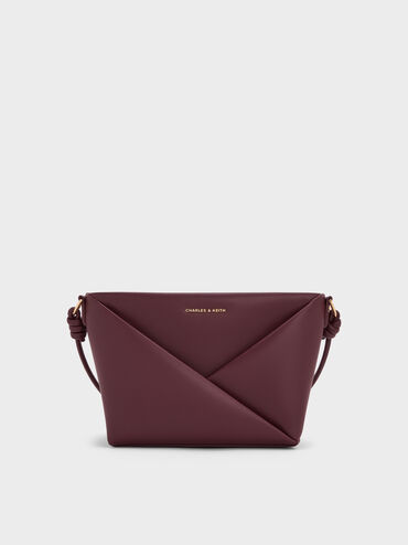 Midori Geometric Crossbody Bag, Wineberry Red, hi-res