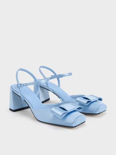 كعب عالي برانتلي بفيونكة وسير كاحل, أزرق, hi-res