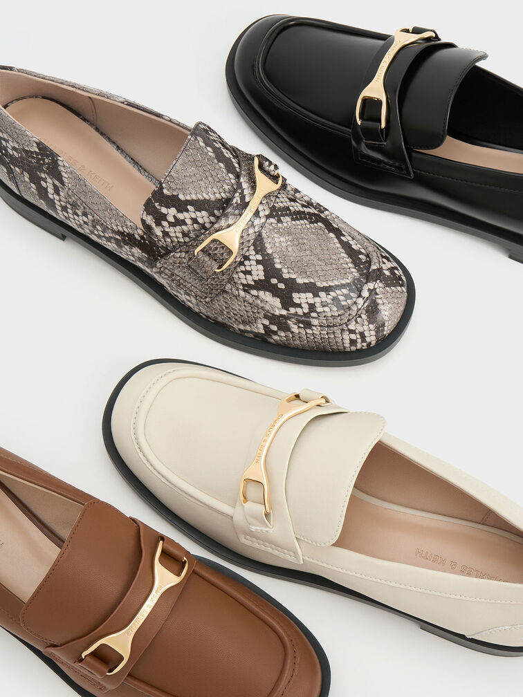 Leslie Metallic-Accent Loafers, Black Boxed, hi-res