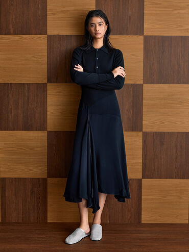 Mesh High-Vamp Flat Mules, Silver, hi-res