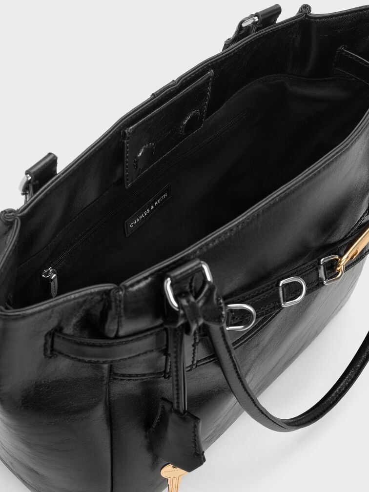 حقيبة دلفينا بحزام, أسود كلاسيكي, hi-res