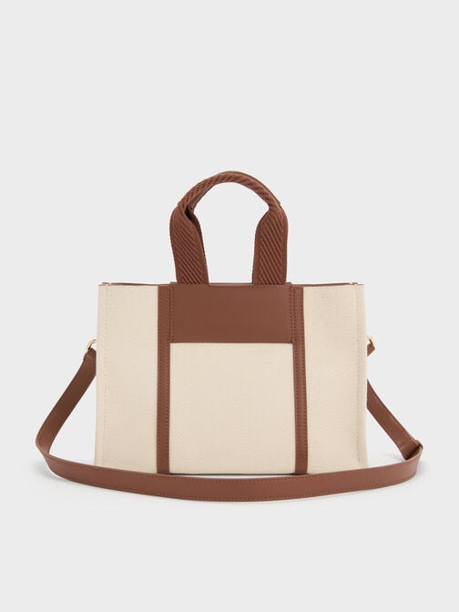 حقيبة توت صغيرة من مجموعة شاليا, Beige Canvas, hi-res