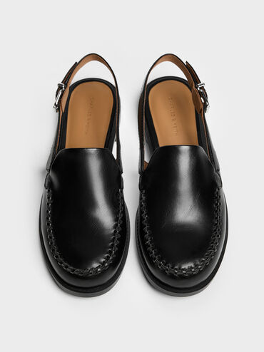 Gale Slingback Loafers, Black, hi-res