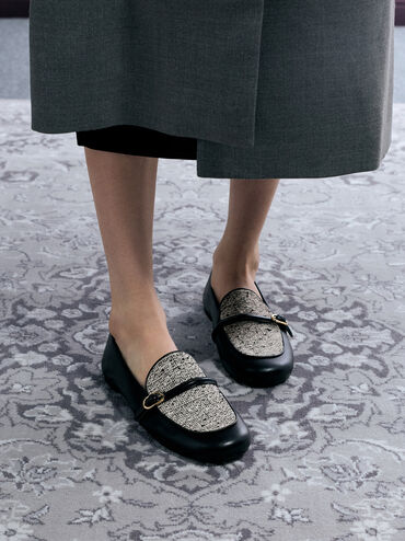 لوفر تويد بلونين وحزام بمشبك, متعدد الألوان, hi-res