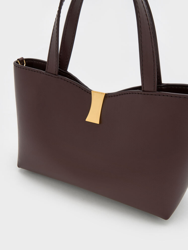 Lilibet Metallic-Accent Tote Bag, Plum, hi-res