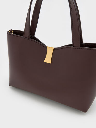 Lilibet Metallic-Accent Tote Bag, Plum, hi-res