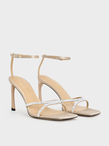 Jaylene Gem Stiletto Sandals, Champagne, hi-res