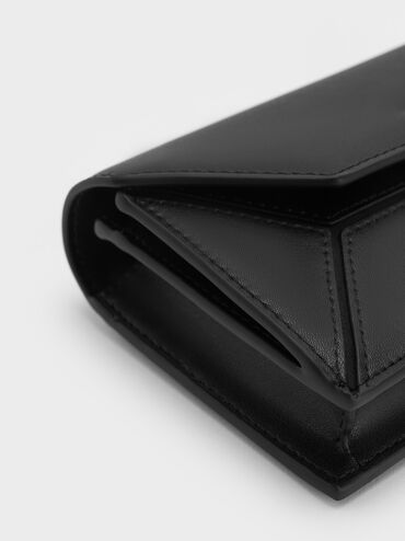 Nasrin Geometric Long Wallet, Noir, hi-res