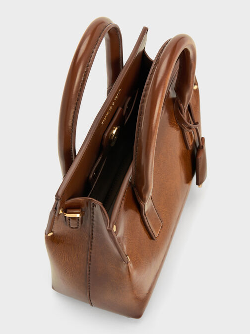 Rene Structured Top Handle Bag, Tan, hi-res