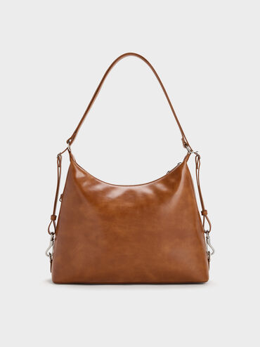 Atwood Chain Hobo Bag, Distressed Tan, hi-res