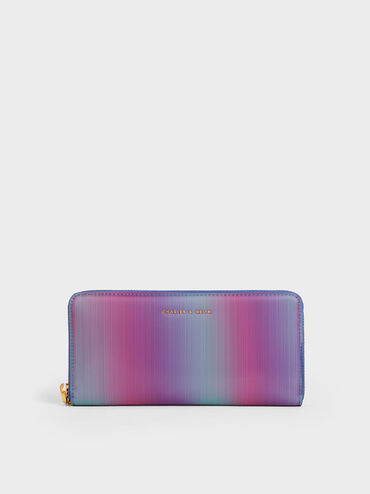 Dulcie Ombre Zip-Around Long Wallet, Peacock, hi-res