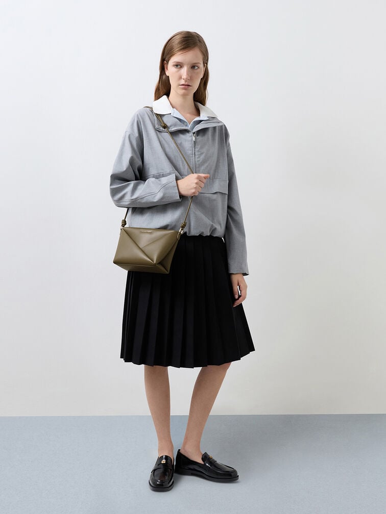 Midori Geometric Crossbody Bag, Deep Olive, hi-res