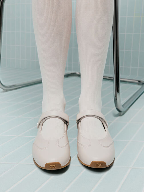 Jace Leather Mary Jane Sneakers, Chalk, hi-res