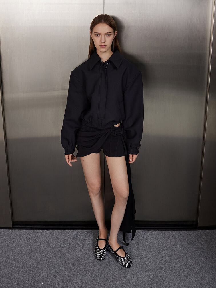 Maggie Mesh Crystal-Embellished Mary Janes, Black, hi-res