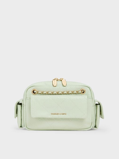 Duo Quilted Crossbody Bag, Mint Green, hi-res