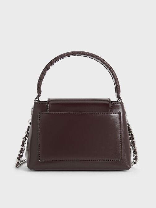 Arwen Braided-Strap Top Handle Bag, Plum, hi-res