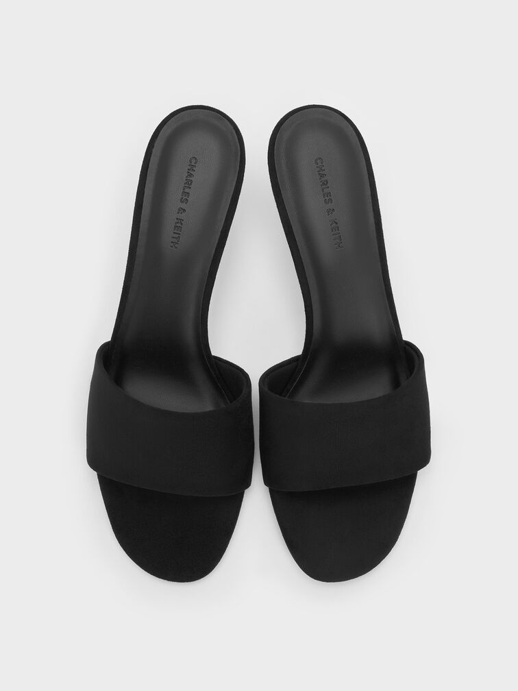 أحذية روثي "مولز" من الجلد السويدي الصناعي مفتوحة من الخلف بكعب عالي, أسود خشن, hi-res