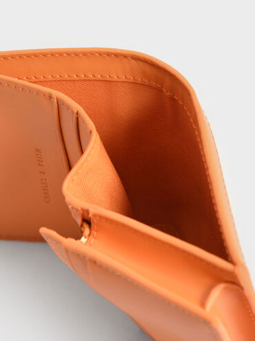 محفظة كاسيا صغيرة بقفل كبس, برتقالي, hi-res