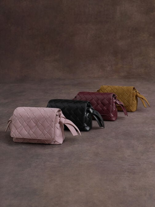 Ivette Woven Crossbody Bag, Noir, hi-res