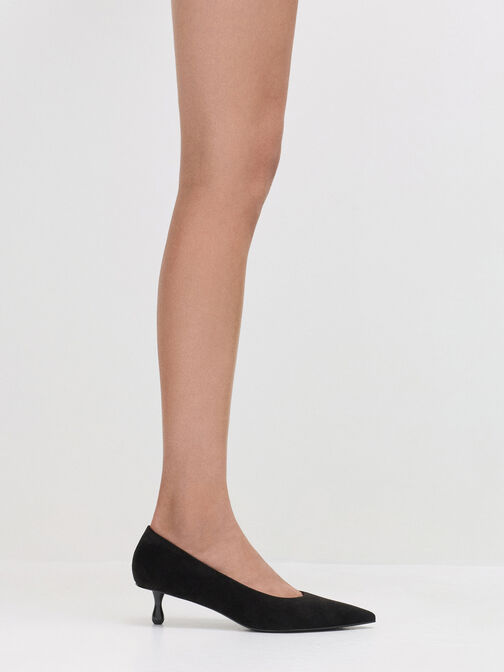 أحذية روثي بكعب قصير (كيتنز) من الجلد السويدي الصناعي, أسود خشن, hi-res