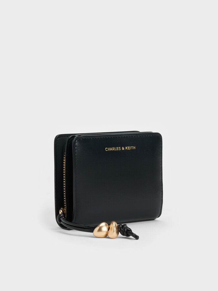 Augustine Sculptural-Detail Small Wallet, Black, hi-res