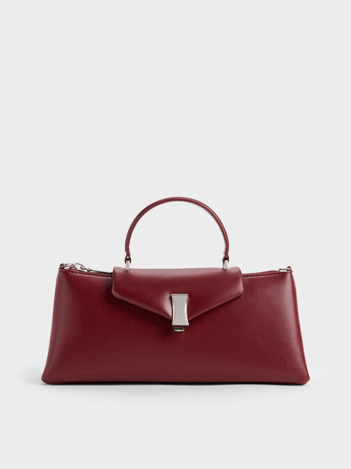 Lilibet Elongated Top Handle Bag, Burgundy, hi-res