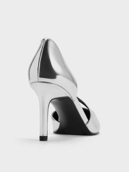 حذاء دورسي ميتاليك بكعب رفيع, فضي, hi-res