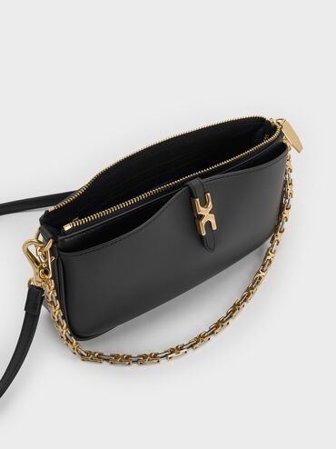 Adalyn Chain Shoulder Bag, Black, hi-res